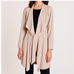 Carolina Belle Montréal Dusty Pink Tencel Belted Waterfall Jacket Size Medium